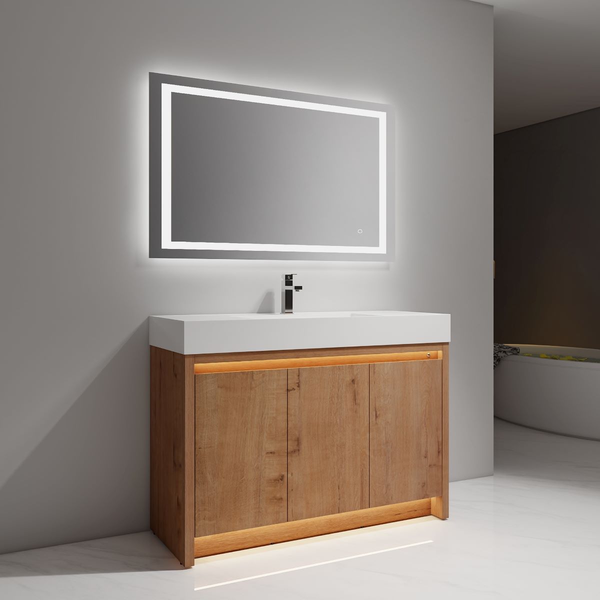 Capri 48″ Vanity （Dual LED Illuminated）  - Shop at Home Craft Studio - 2