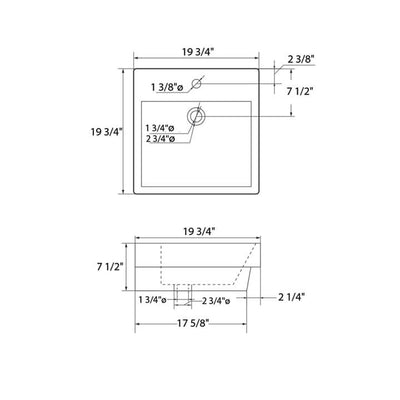 Ceramic Basin 20″ X 20″ Top-Mount Square – C04 2020  - Shop at Home Craft Studio - 2