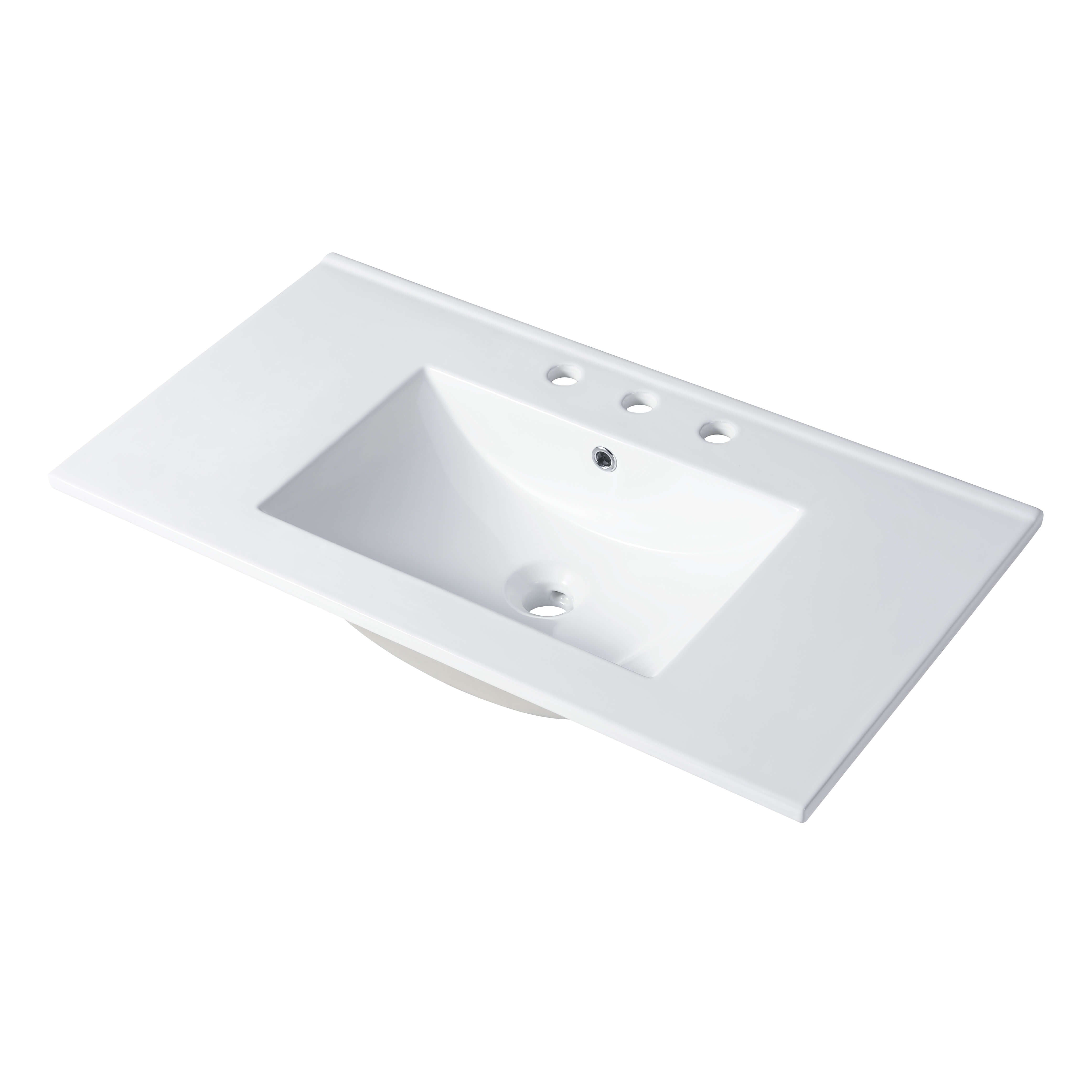 Ceramic Basin 36”x18” Top Mount Rectangular – Three holes – 8” Spread – C04 3618 TH  - Shop at Home Craft Studio - 1
