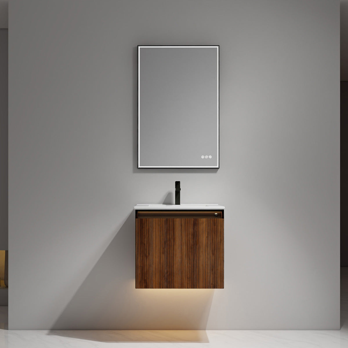 Lille – 24 Inch Vanity – Brown Walnut Strip  - Shop at Home Craft Studio - 1
