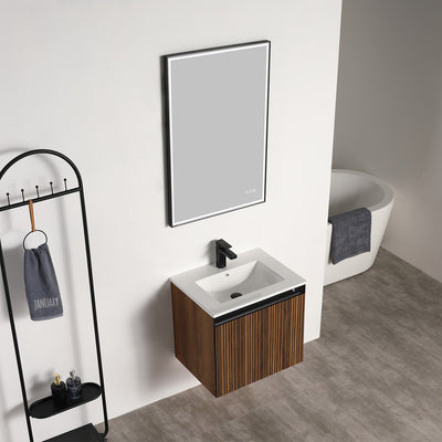 Lille – 24 Inch Vanity – Brown Walnut Strip  - Shop at Home Craft Studio - 12