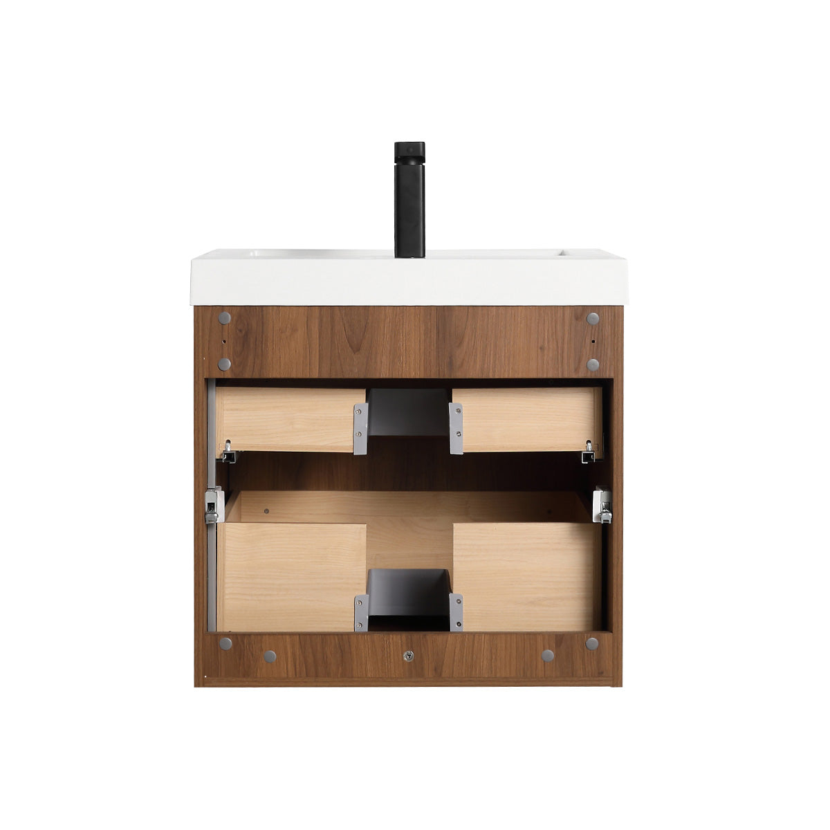 Lille – 24 Inch Vanity – Brown Walnut Strip  - Shop at Home Craft Studio - 16