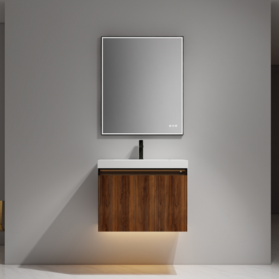 Lille – 30 Inch Vanity – Brown Walnut Strip  - Shop at Home Craft Studio - 1