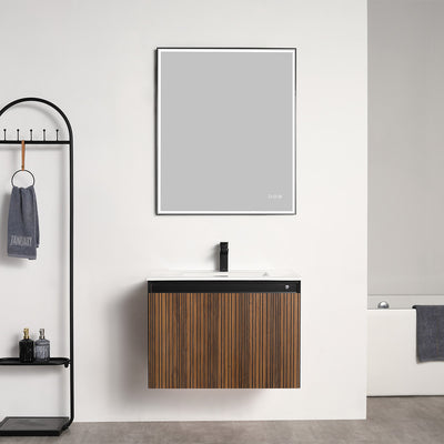 Lille – 30 Inch Vanity – Brown Walnut Strip  - Shop at Home Craft Studio - 3