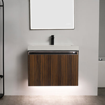 Lille – 30 Inch Vanity – Brown Walnut Strip  - Shop at Home Craft Studio - 12