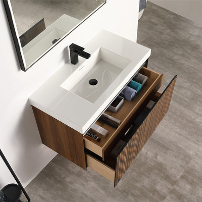 Lille – 36 Inch Vanity – Brown Walnut Strip  - Shop at Home Craft Studio - 12