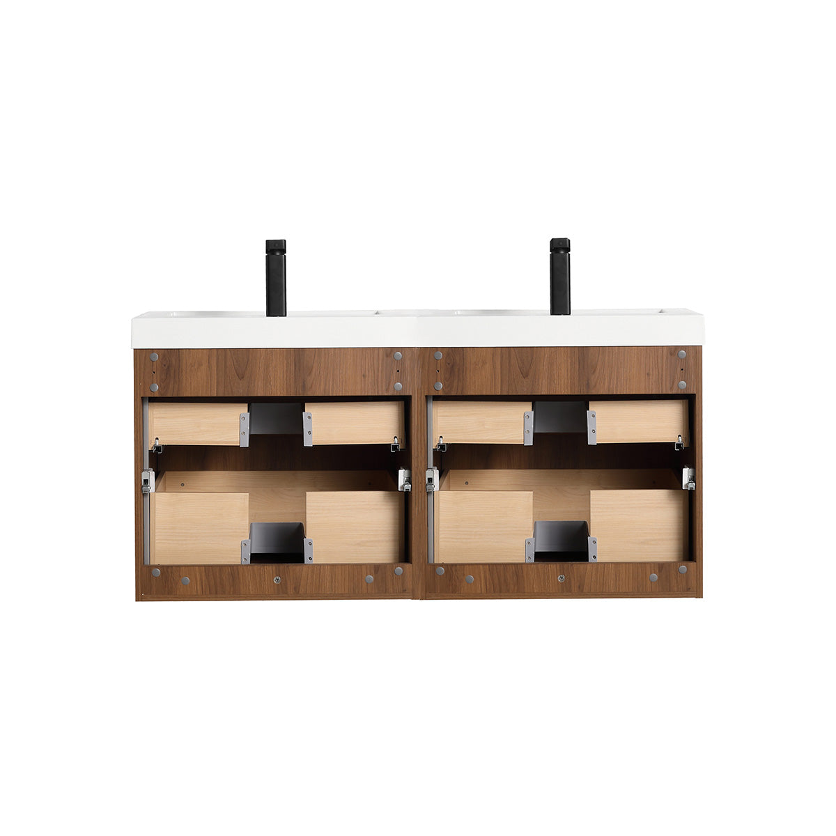Lille – 48 Inch Double Vanity – Brown Walnut Strip  - Shop at Home Craft Studio - 10