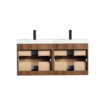Lille – 48 Inch Double Vanity – Brown Walnut Strip  - Shop at Home Craft Studio - 10