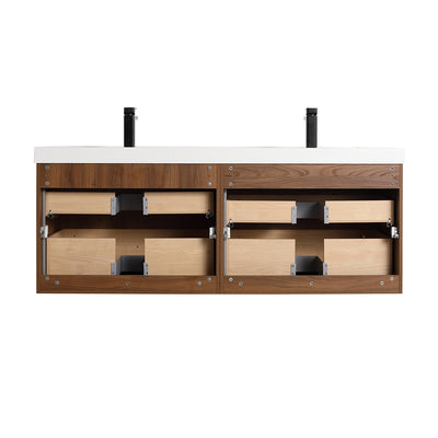 Lille – 60 Inch Double Vanity – Brown Walnut Strip  - Shop at Home Craft Studio - 10