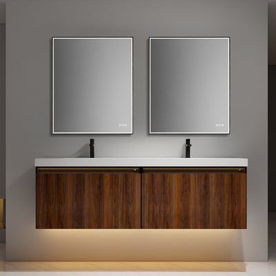 Lille – 72 Inch Double Vanity – Brown Walnut Strip  - Shop at Home Craft Studio - 8