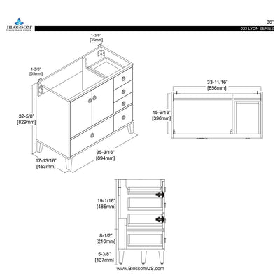 Lyon 36 Inch Vanity  - Shop at Home Craft Studio - 6