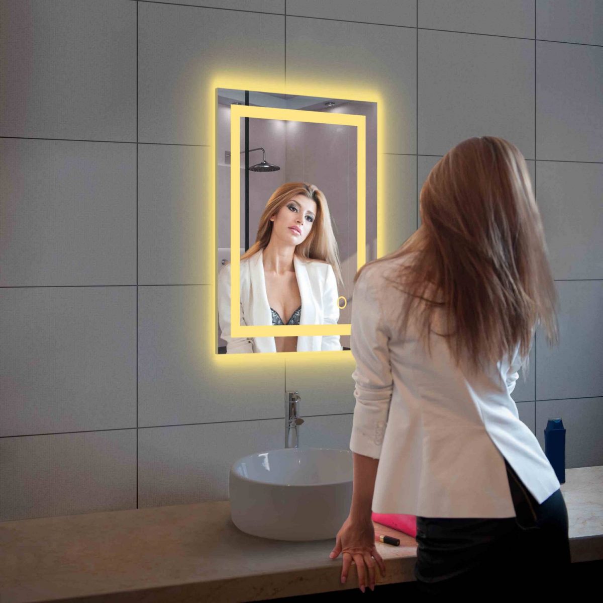 Lyra 24 x 30 Inch LED Mirror  - Shop at Home Craft Studio - 9
