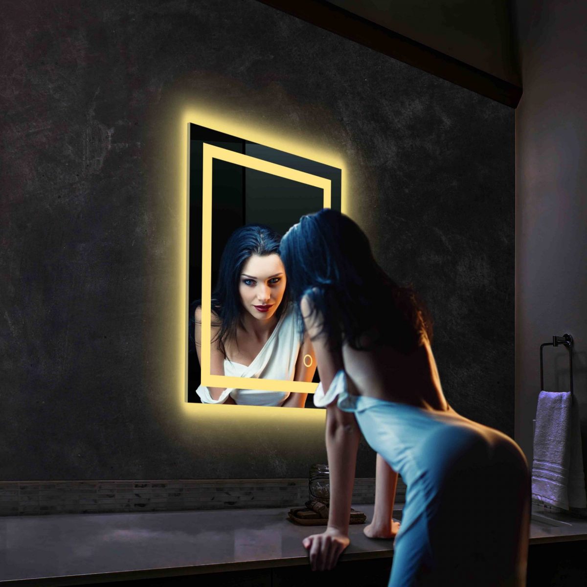Lyra 24 x 30 Inch LED Mirror  - Shop at Home Craft Studio - 11