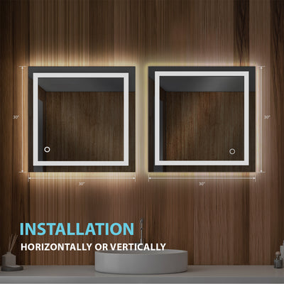 Lyra 30 x 30 Inch LED Mirror  - Shop at Home Craft Studio - 4