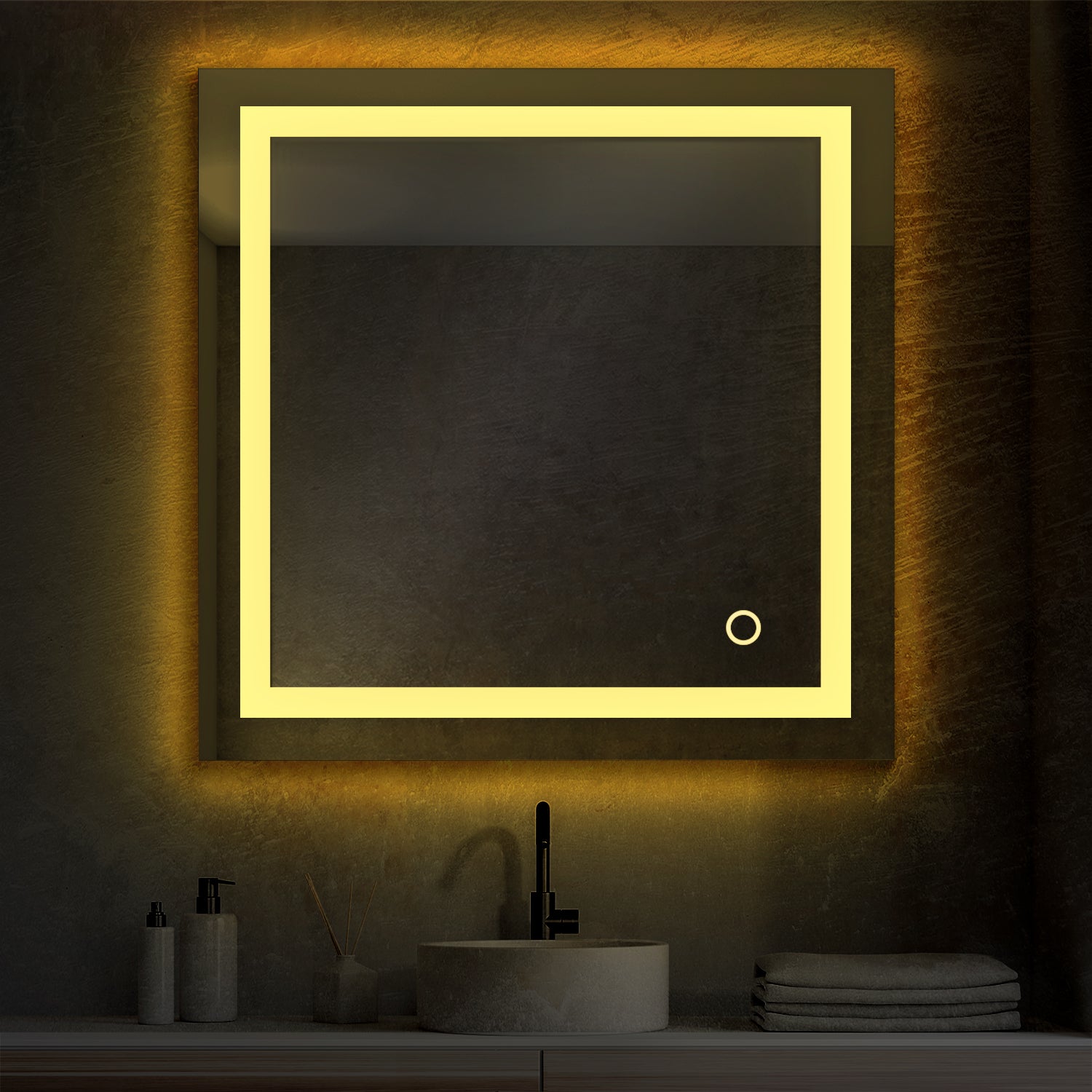 Lyra 30 x 30 Inch LED Mirror  - Shop at Home Craft Studio - 6