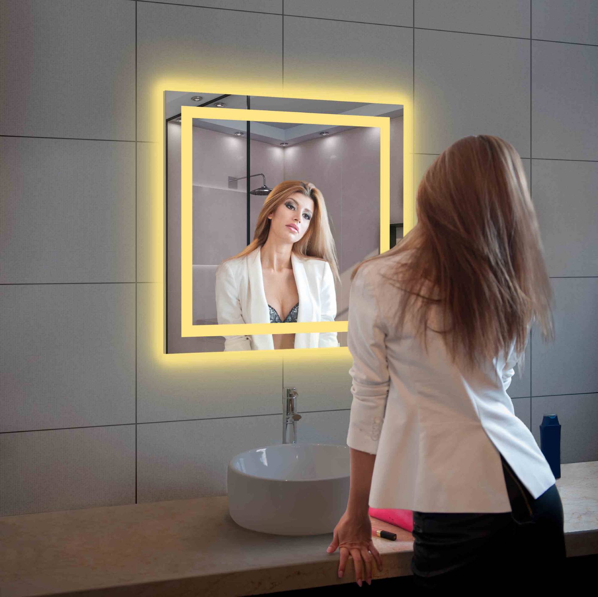 Lyra 30 x 30 Inch LED Mirror  - Shop at Home Craft Studio - 9