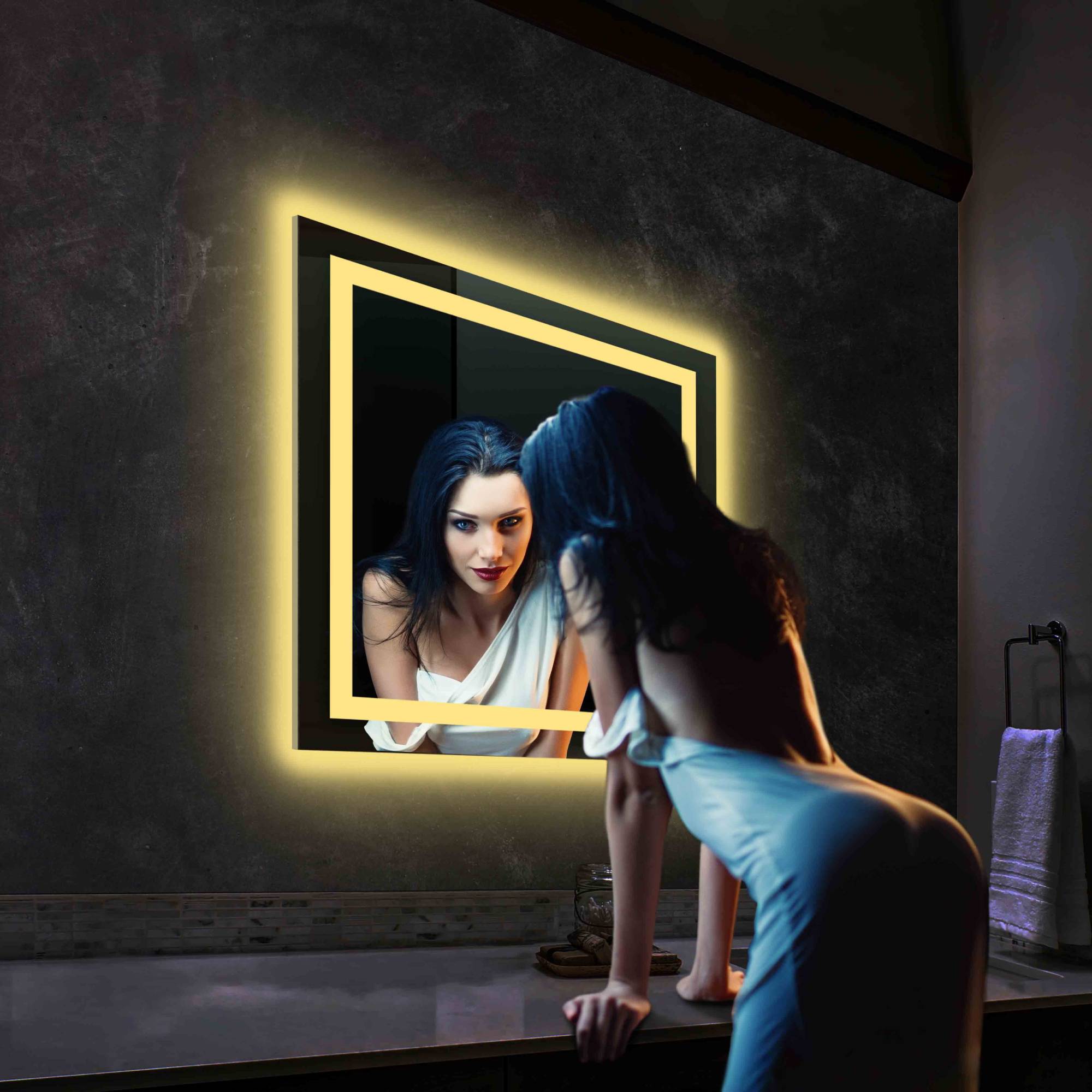 Lyra 30 x 30 Inch LED Mirror  - Shop at Home Craft Studio - 11