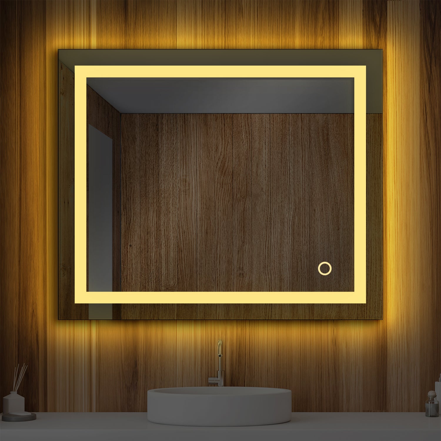 Lyra 36 x 30 Inch LED Mirror  - Shop at Home Craft Studio - 2