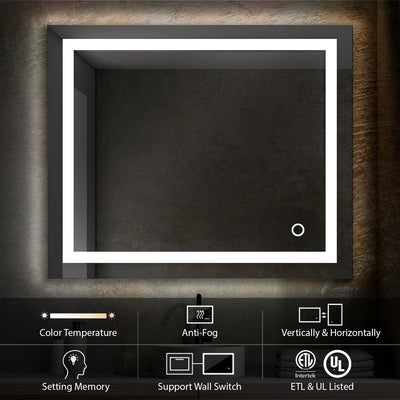 Lyra 36 x 30 Inch LED Mirror  - Shop at Home Craft Studio - 3