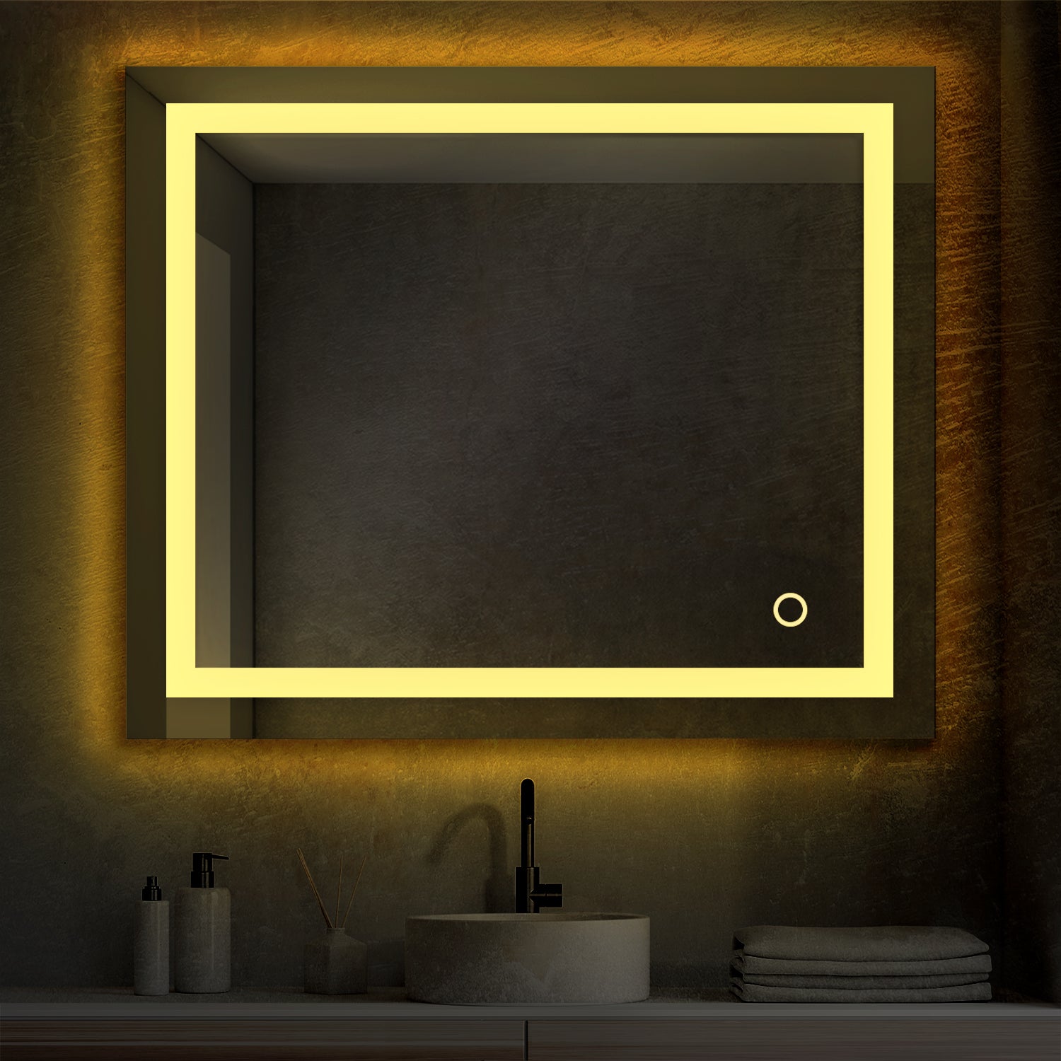Lyra 36 x 30 Inch LED Mirror  - Shop at Home Craft Studio - 6