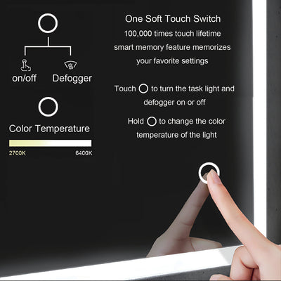 Lyra 36 x 30 Inch LED Mirror  - Shop at Home Craft Studio - 12