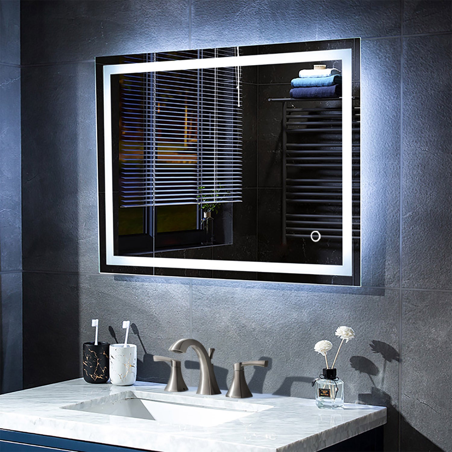 Lyra 36 x 30 Inch LED Mirror  - Shop at Home Craft Studio - 14