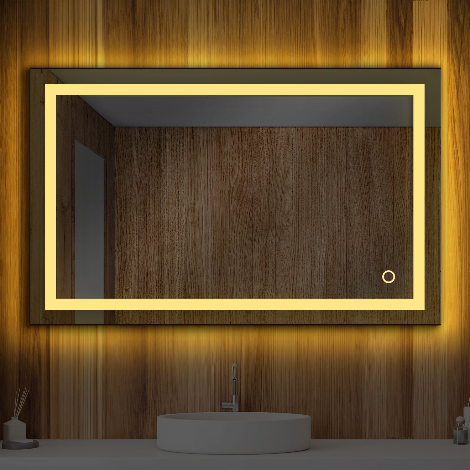 Lyra 48 x 30 Inch LED Mirror  - Shop at Home Craft Studio - 2