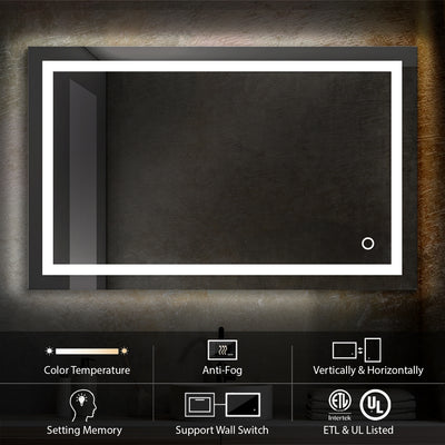Lyra 48 x 30 Inch LED Mirror  - Shop at Home Craft Studio - 3