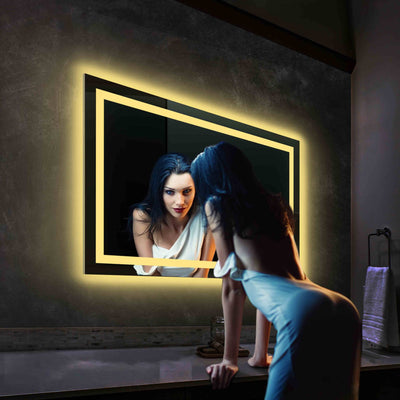 Lyra 48 x 30 Inch LED Mirror  - Shop at Home Craft Studio - 11