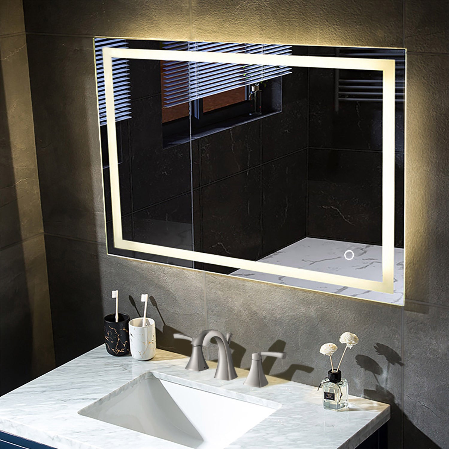 Lyra 48 x 30 Inch LED Mirror  - Shop at Home Craft Studio - 16