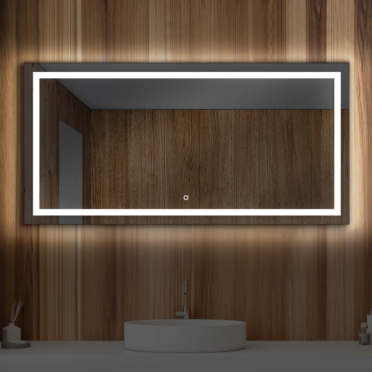 Lyra 60 x 30 Inch LED Mirror  - Shop at Home Craft Studio - 1