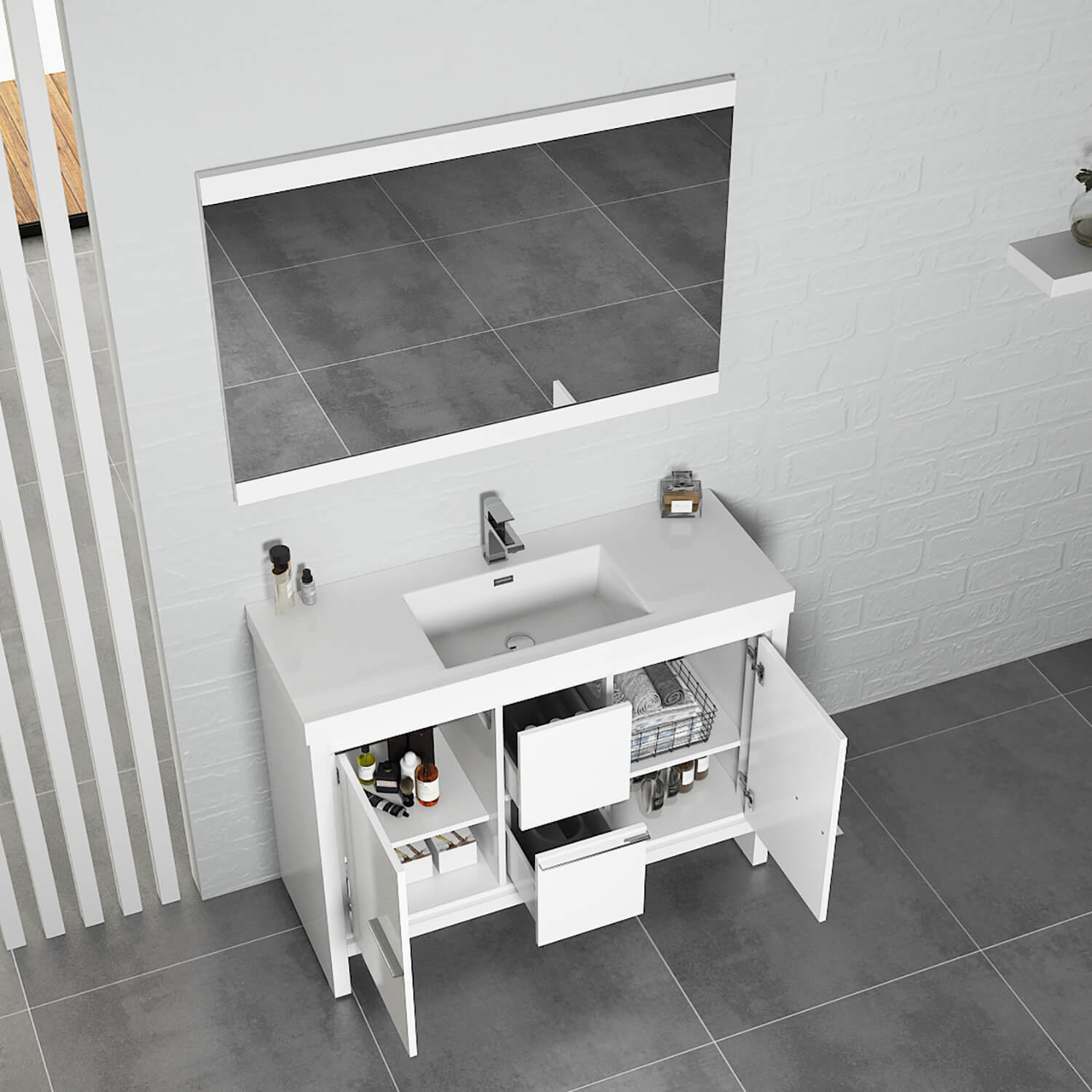 Milan 48 Inch Vanity  - Shop at Home Craft Studio - 6
