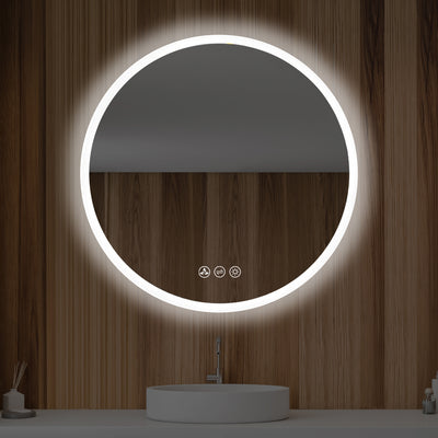 Orion 24″ Round LED Mirror with Frosted Side  - Shop at Home Craft Studio - 4
