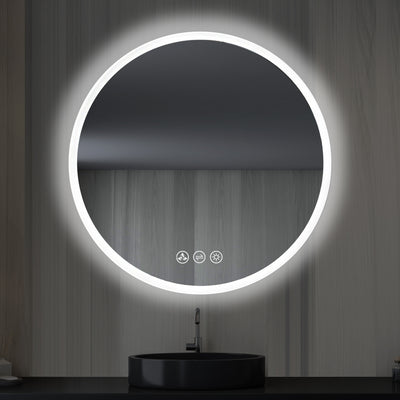 Orion 32″ Round LED Mirror with Frosted Side  - Shop at Home Craft Studio - 1