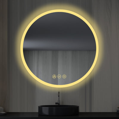 Orion 32″ Round LED Mirror with Frosted Side  - Shop at Home Craft Studio - 2