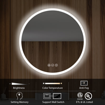 Orion 32″ Round LED Mirror with Frosted Side  - Shop at Home Craft Studio - 3