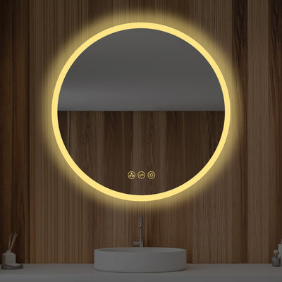 Orion 32″ Round LED Mirror with Frosted Side  - Shop at Home Craft Studio - 5