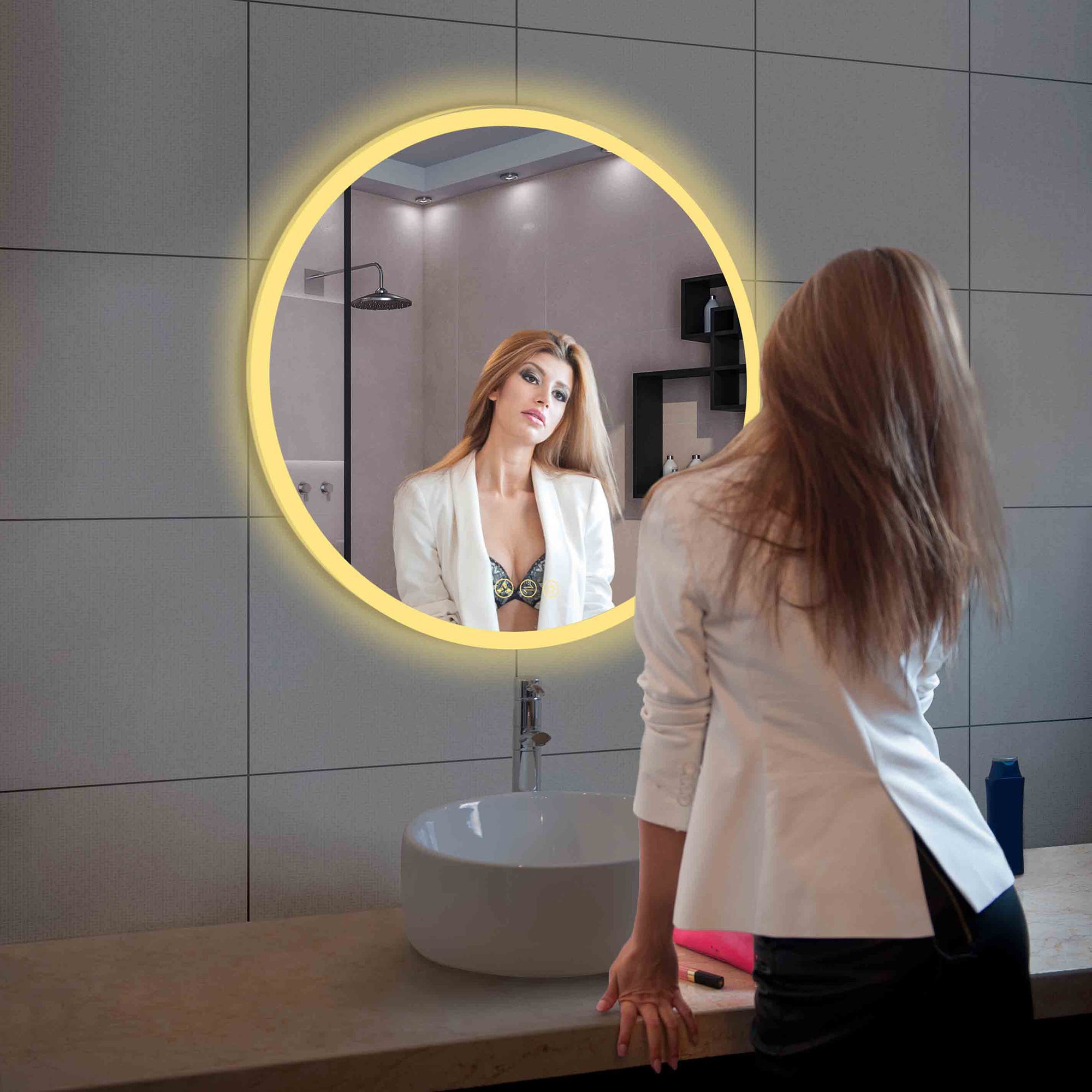 Orion 32″ Round LED Mirror with Frosted Side  - Shop at Home Craft Studio - 8