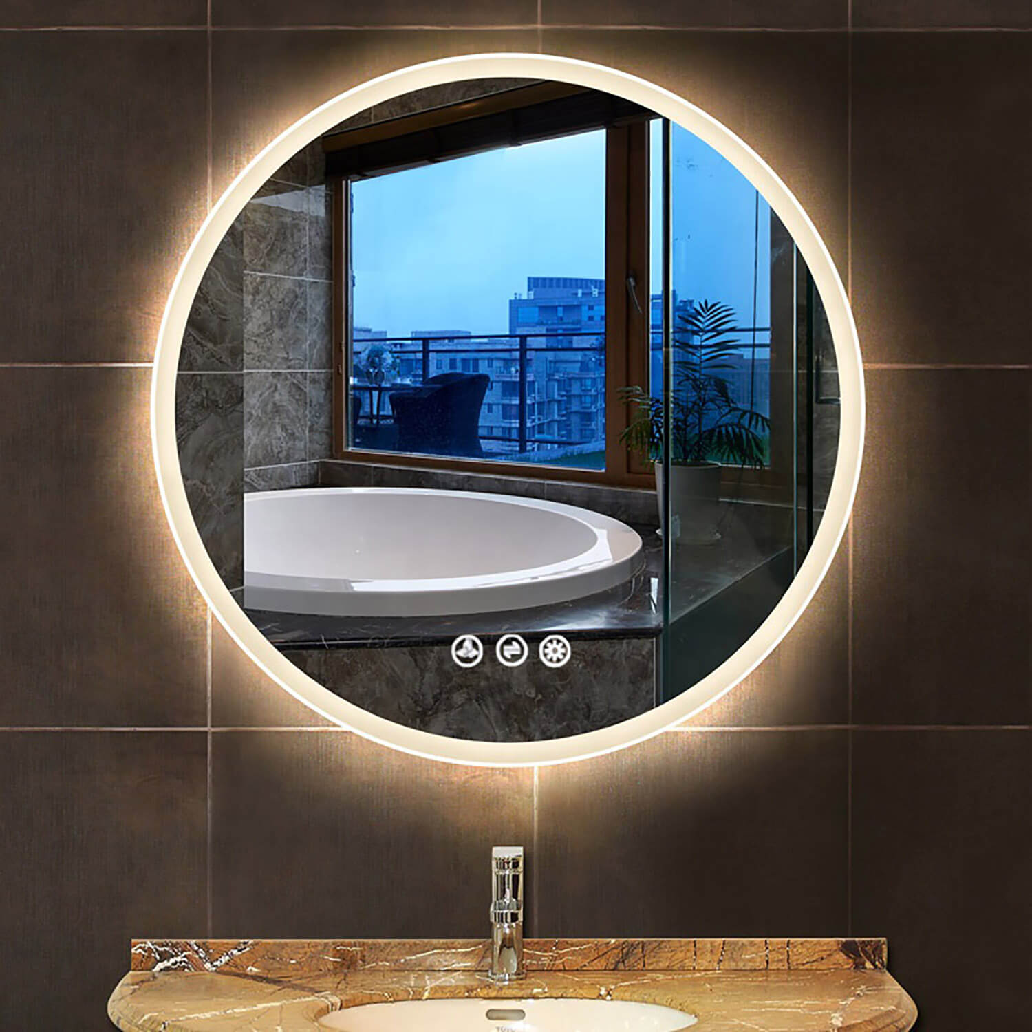 Orion 32″ Round LED Mirror with Frosted Side  - Shop at Home Craft Studio - 17