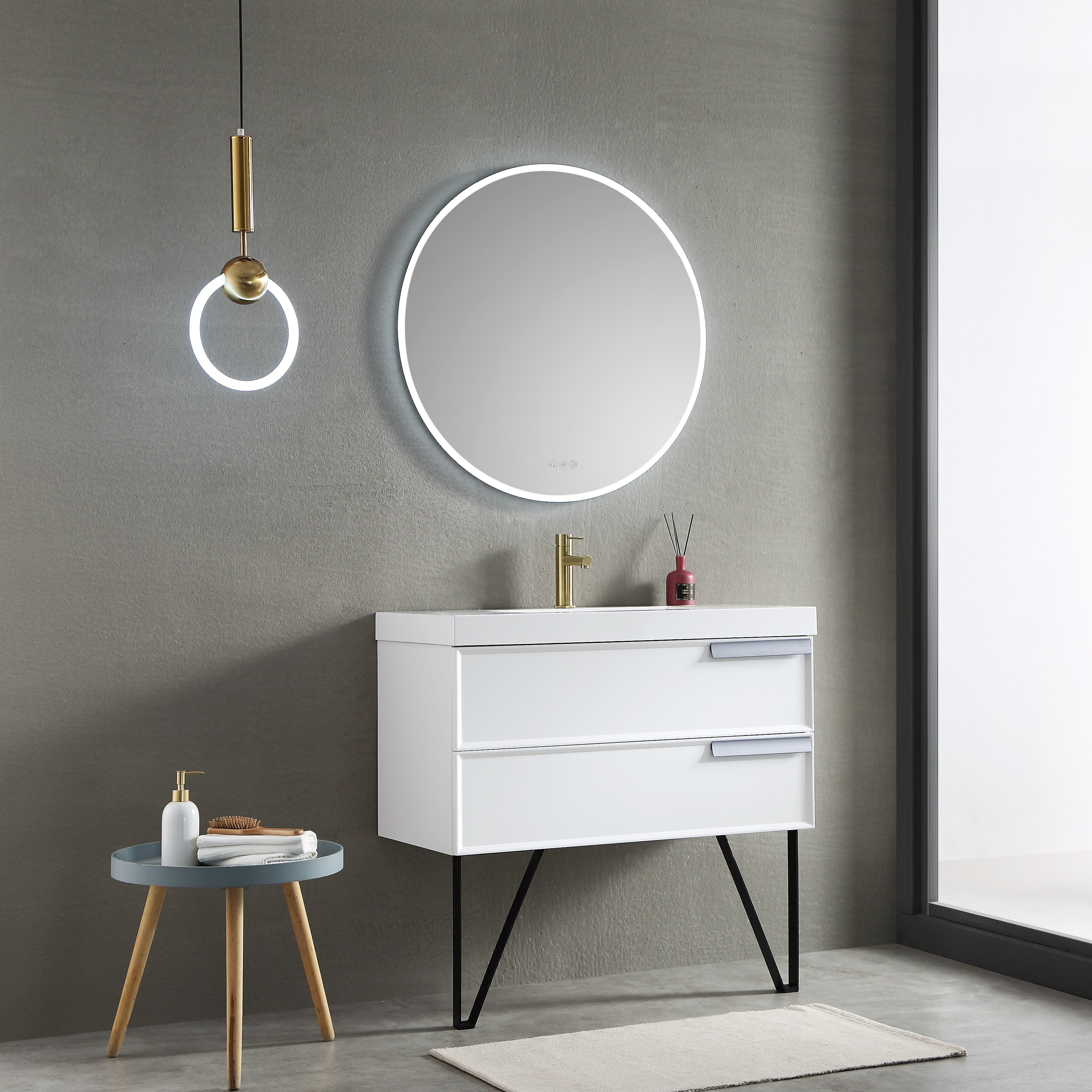 Orion 32″ Round LED Mirror with Frosted Side  - Shop at Home Craft Studio - 18