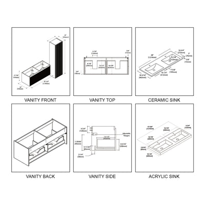 Positano 48″ Double Vanity  - Shop at Home Craft Studio - 7