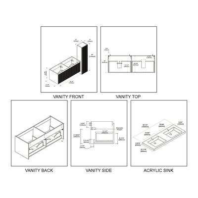 Positano 60″ Double Vanity  - Shop at Home Craft Studio - 9