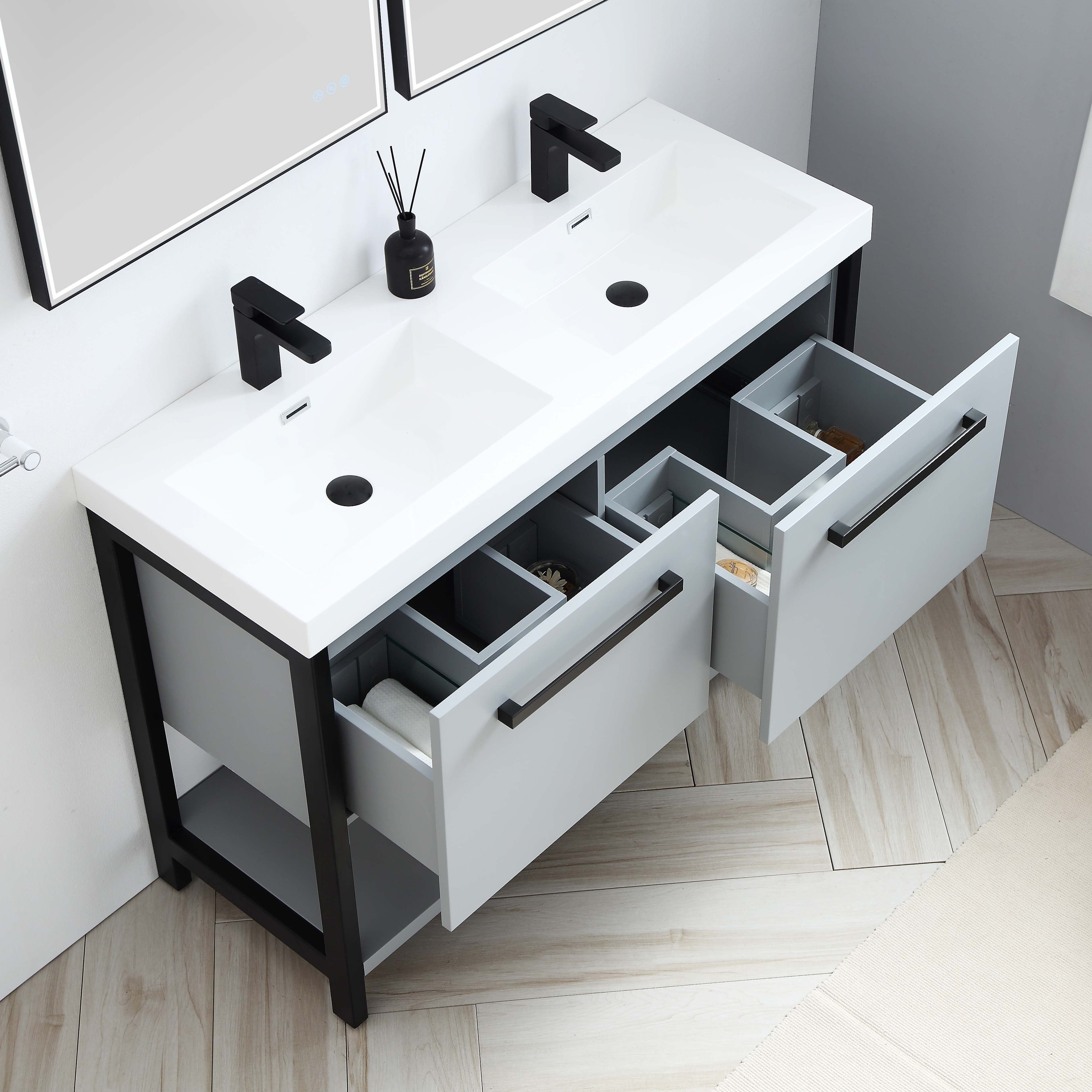 Riga 48 Inch Vanity – Double Sinks  - Shop at Home Craft Studio - 4