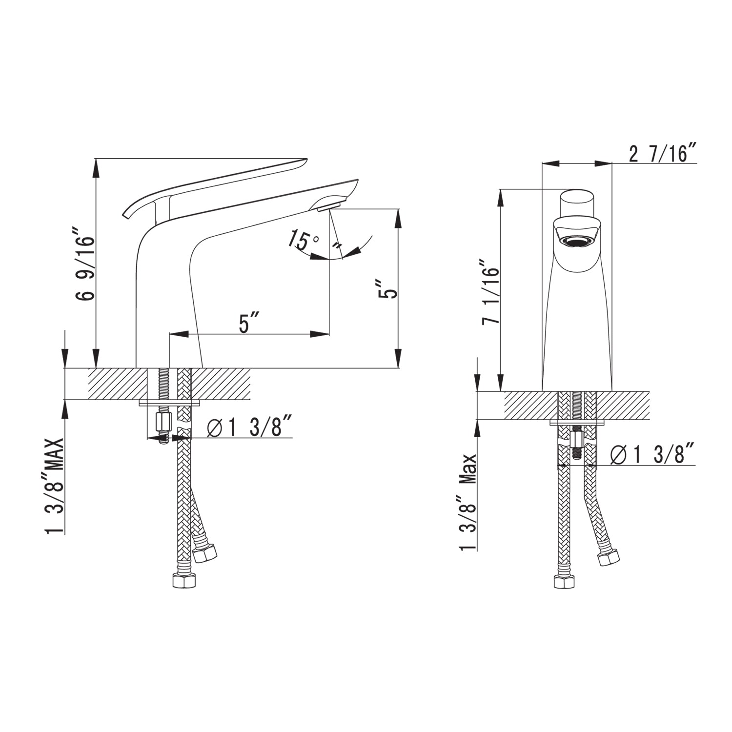 Single Handle Lavatory Faucet – F01 106  - Shop at Home Craft Studio - 3