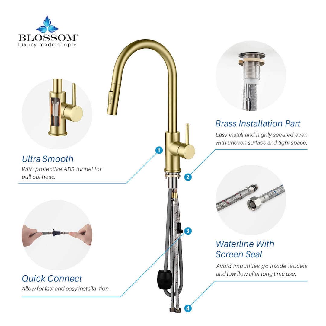 Single Handle Pull Down Kitchen Faucet – F01 206  - Shop at Home Craft Studio - 3