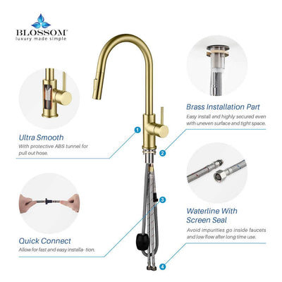 Single Handle Pull Down Kitchen Faucet – F01 206  - Shop at Home Craft Studio - 3
