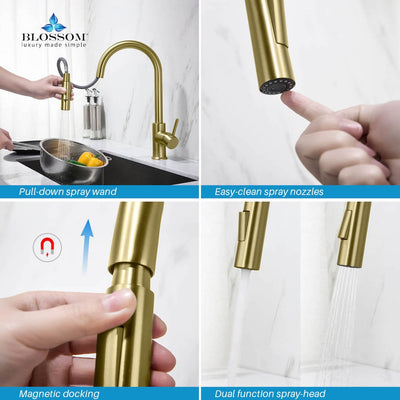 Single Handle Pull Down Kitchen Faucet – F01 206  - Shop at Home Craft Studio - 6