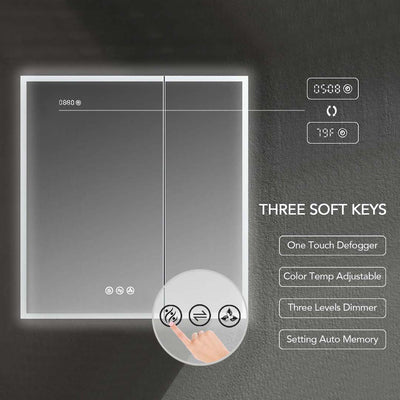 Sirius – 30 Inches LED Medicine Cabinet with Clock  - Shop at Home Craft Studio - 1