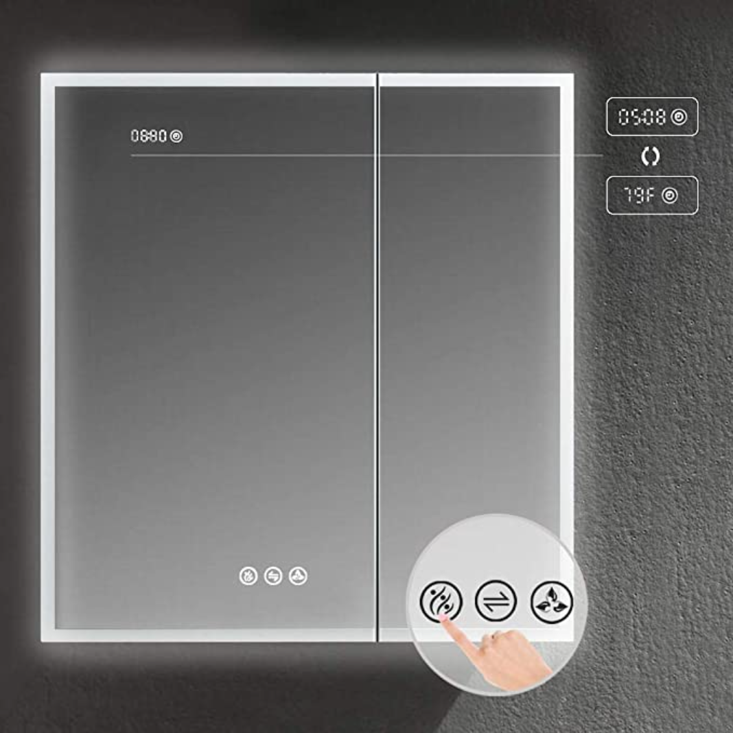 Sirius – 30 Inches LED Medicine Cabinet with Clock  - Shop at Home Craft Studio - 7