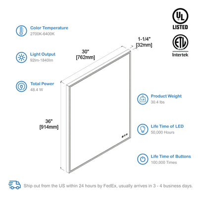 Stellar 30 Inch LED Mirror  - Shop at Home Craft Studio - 3